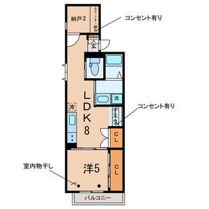 リベレンテ幡ヶ谷(1SLDK/2階)の間取り写真