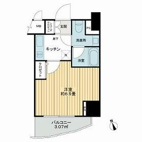 コンシェリア芝公園DS(1K/9階)の間取り写真