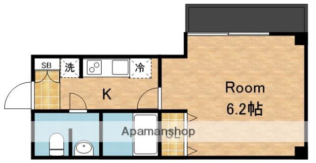 ラコールダンジュ(1K/1階)の間取り写真
