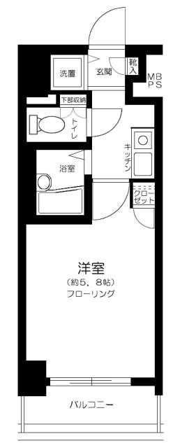 ロイヤルアメニティー池尻大橋(1K/10階)の間取り写真