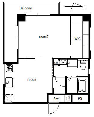 グリーンコーポ高島(1DK/5階)の間取り写真