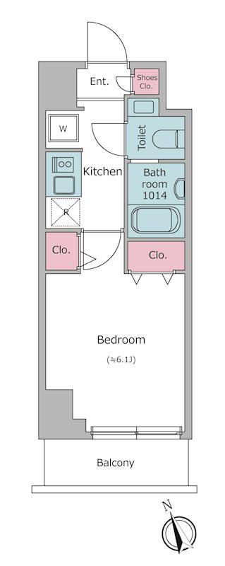 レジディア南品川プレイス(1K/3階)の間取り写真