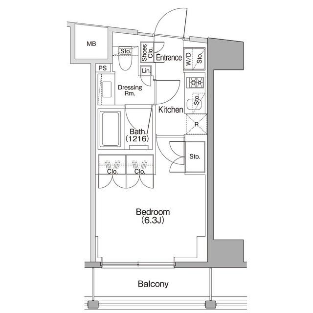 ザ・パークハビオSOHO代々木公園(1K/3階)の間取り写真