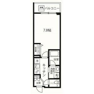 ハーモニーレジデンス品川高輪(1K/4階)の間取り写真