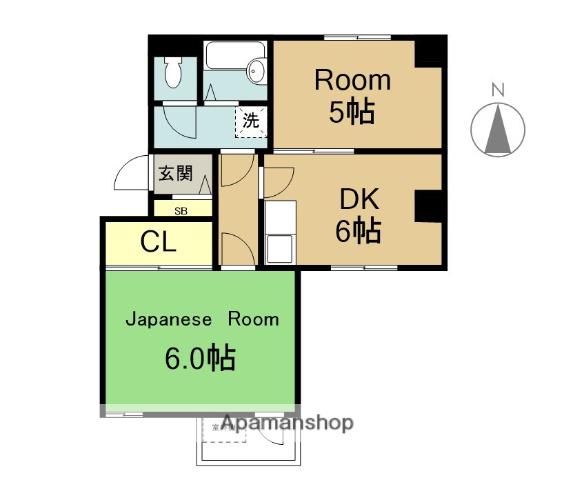 SSビル(2DK/4階)の間取り写真