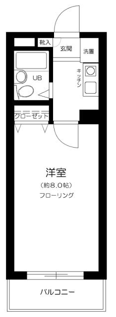 フェニックス代々木上原(1K/2階)の間取り写真