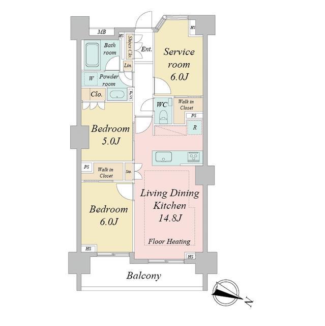 ドゥーエ早稲田(2SLDK/2階)の間取り写真