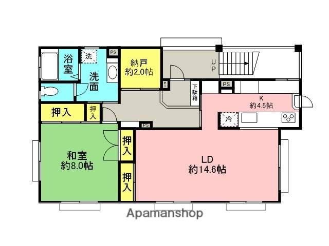 府中市栄町3丁目1F(1SLDK/1階)の間取り写真