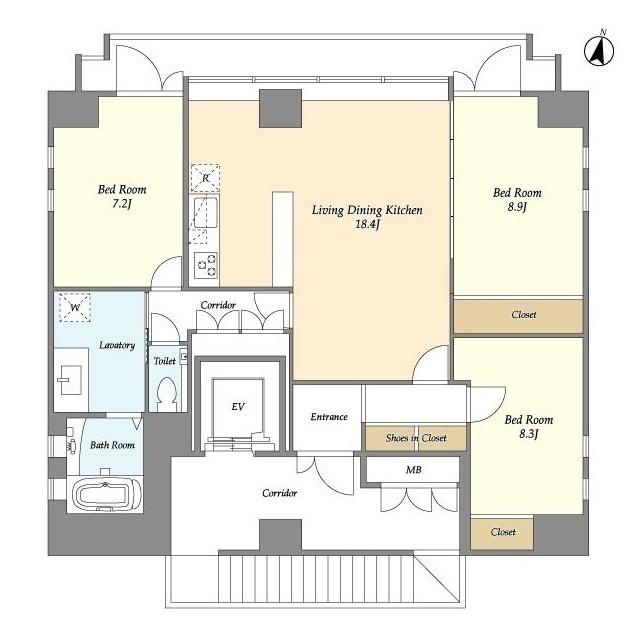 QU4TTRO ARCA 九段(2SLDK/3階)の間取り写真
