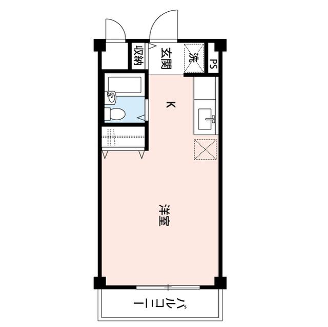 松濤マンション(ワンルーム/2階)の間取り写真