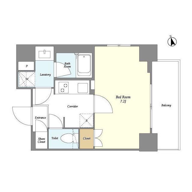 フレシア赤塚新町(1K/4階)の間取り写真
