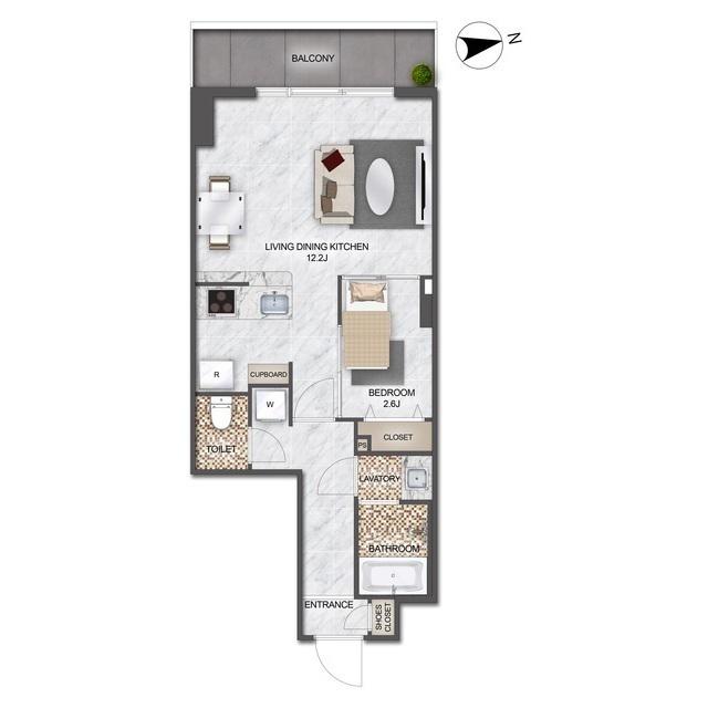 アルファコート亀戸2(1LDK/3階)の間取り写真