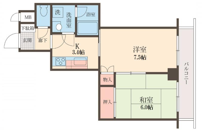 YTハイツ目白台 2階階 間取り