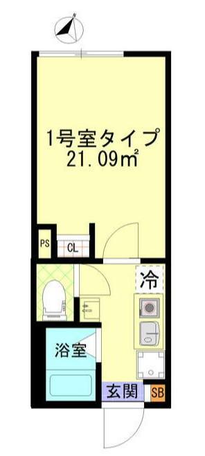 モンド・リコ板橋本町(1K/1階)の間取り写真