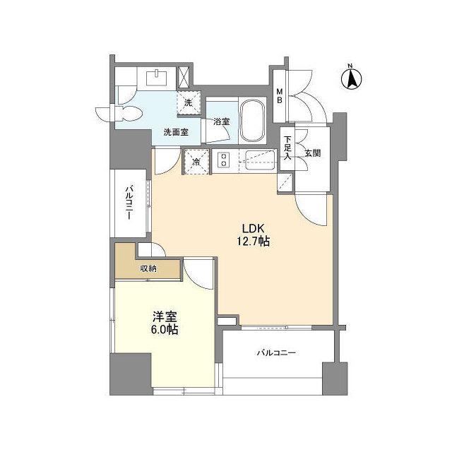 LASANTE 麻布十番(1LDK/5階)の間取り写真