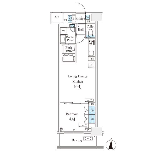 フロンティアレジデンス錦糸公園(1LDK/6階)の間取り写真