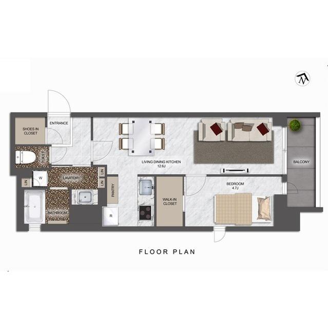 シーズンフラッツ東十条(1LDK/11階)の間取り写真