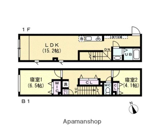 エフティヒア西品川(2LDK/1階)の間取り写真