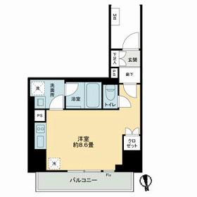 グランマーチ芝公園(ワンルーム/4階)の間取り写真