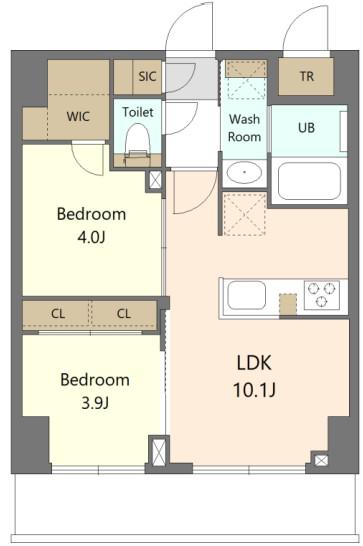 S-RESIDENCE浅草CLARITY(2LDK/7階)の間取り写真