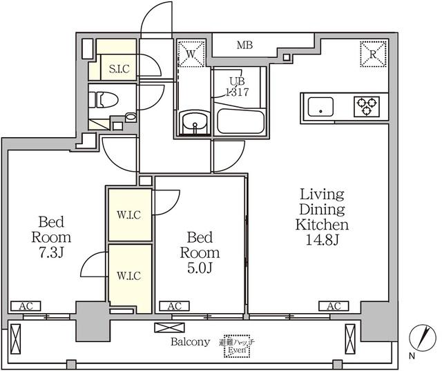 ジオエント白金台(2LDK/6階)の間取り写真