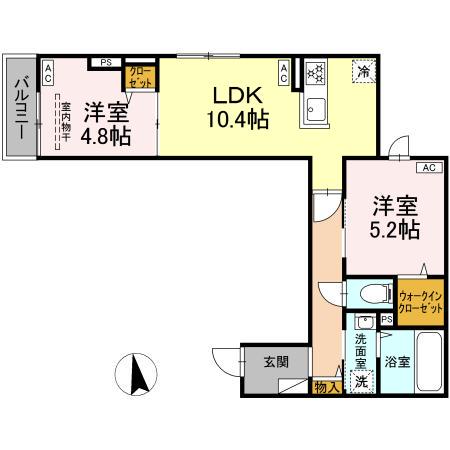 セレスティア東向島(2LDK/3階)の間取り写真