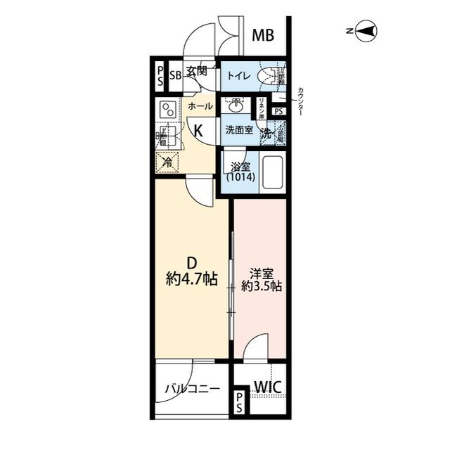 プレール・ドゥーク赤塚(1DK/1階)の間取り写真