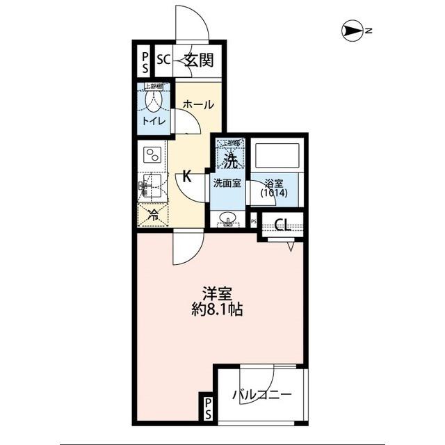 プレール・ドゥーク赤塚(1K/3階)の間取り写真