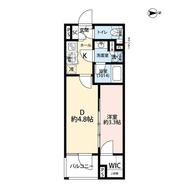 プレール・ドゥーク赤塚(1DK/3階)の間取り写真