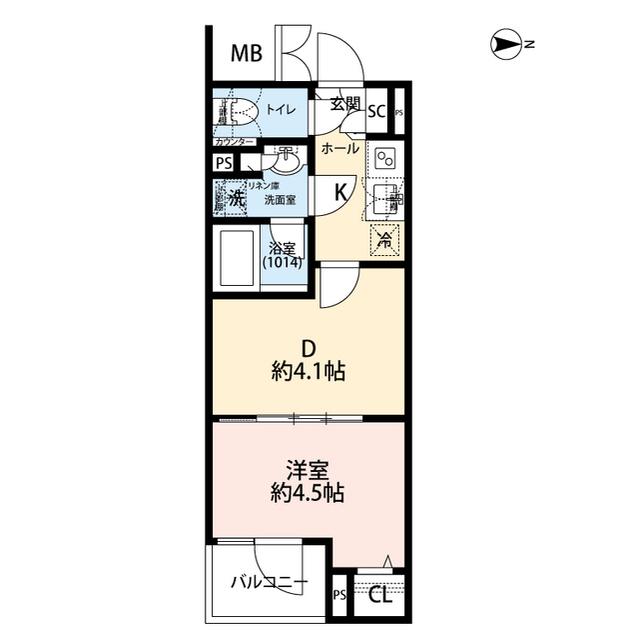 プレール・ドゥーク赤塚(1DK/3階)の間取り写真