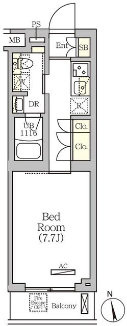 ARKMARK南品川(1K/3階)の間取り写真