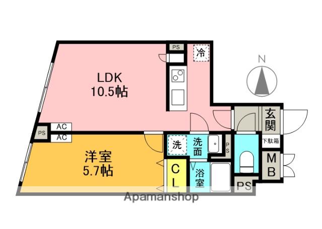 G.T.A. 中野坂上(1LDK/4階)の間取り写真