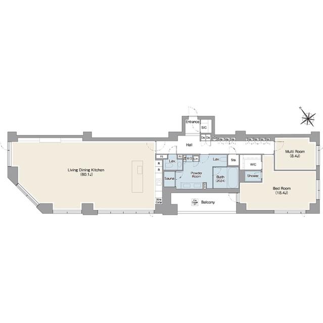 プレステージレジデンス白金台(2LDK/1階)の間取り写真