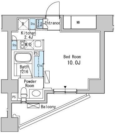ベルファース目黒(1K/10階)の間取り写真