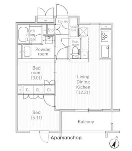 NIDO SAKURAGAOKA(2LDK/3階)の間取り写真