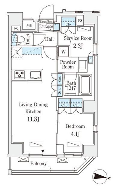 ラティエラ中野新井(1SLDK/1階)の間取り写真