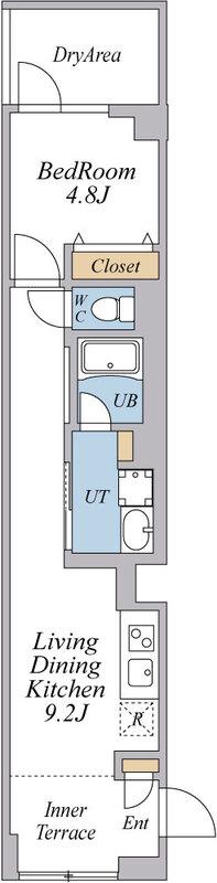 グランデュオ柿の木坂(1LDK/1階)の間取り写真