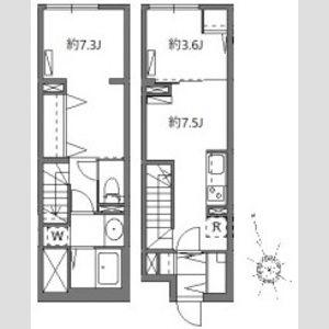 ソラシアレジデンス学芸大学Ⅱ(2DK/B1階)の間取り写真