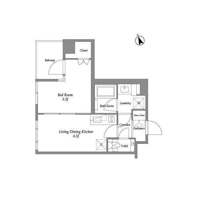 ENETIAL代官山(1DK/5階)の間取り写真