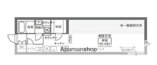 COCOCUBE GRANDE学芸大学(ワンルーム/4階)の間取り写真