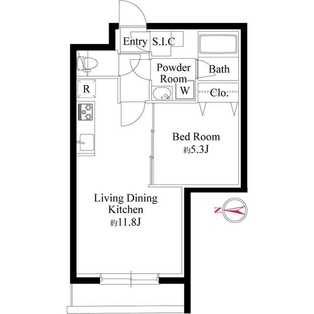 グランパセオ代々木上原Ⅱ(1LDK/B1階)の間取り写真