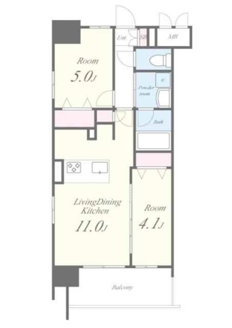 ROOTS SHINJUKU WAKAMATSUCHOルーツシ(2LDK/5階)の間取り写真