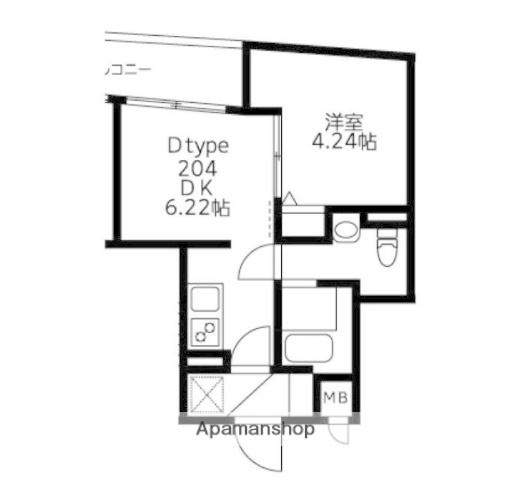U RESIDENCE武蔵小山(1DK/3階)の間取り写真