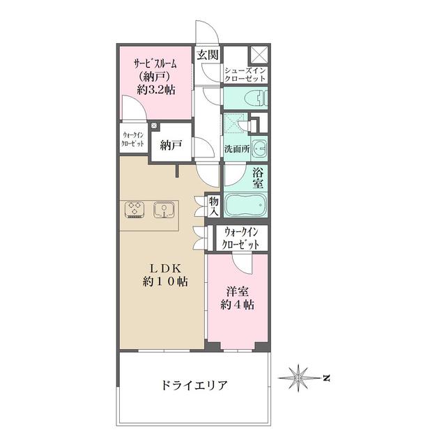 LA PERLA JIYUGAOKAⅡ(1SLDK/B1階)の間取り写真