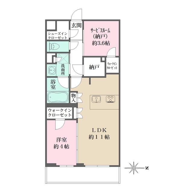 LA PERLA JIYUGAOKAⅡ(1SLDK/1階)の間取り写真