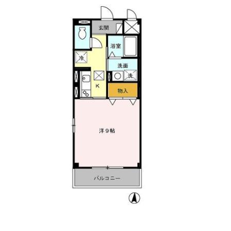 ソレーユタダ(1K/2階)の間取り写真