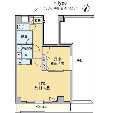 カスタリア千駄ケ谷(1LDK/3階)の間取り写真