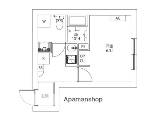 AXIA M-CITY武蔵小山(1K/B1階)の間取り写真