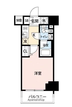 マイナビSTAY大井仙台坂テラス(1K/4階)の間取り写真