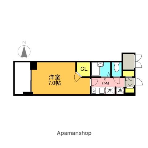 ビイルーム吉祥寺(1K/2階)の間取り写真